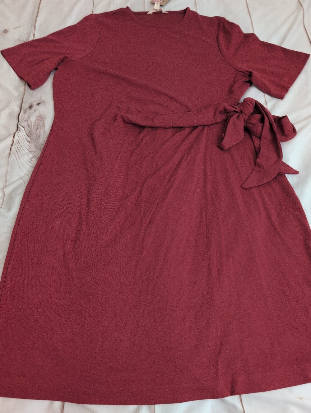 Boden Zinnia Tie Jersey Dress US 16-18R Rich Chestnut NWT Ruched